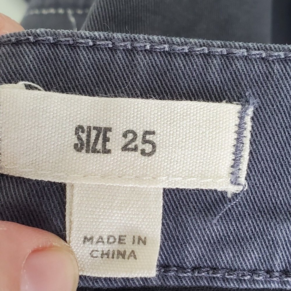Madewell Jeans Womens 25 Gray Skinny Fatigue Military Moto Ankle Zip - Picture 7 of 14